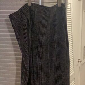 Gray black, mini stripes, bootleg pants